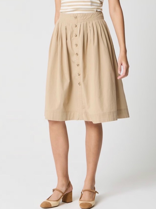 J. Crew Dresses & Skirts - J. Crew Pleated button-front midi skirt in chestnut